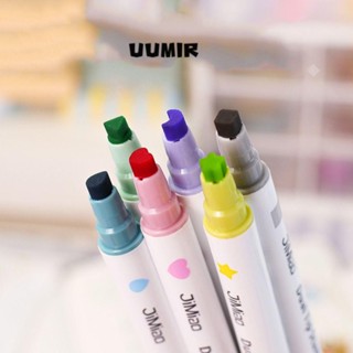 UUMIR Set 6 Bút Bắt Sáng Dạng Cong Tạo Đường Viền Cong Hình Hoa Graffiti Tích Hợp Màu Sắc