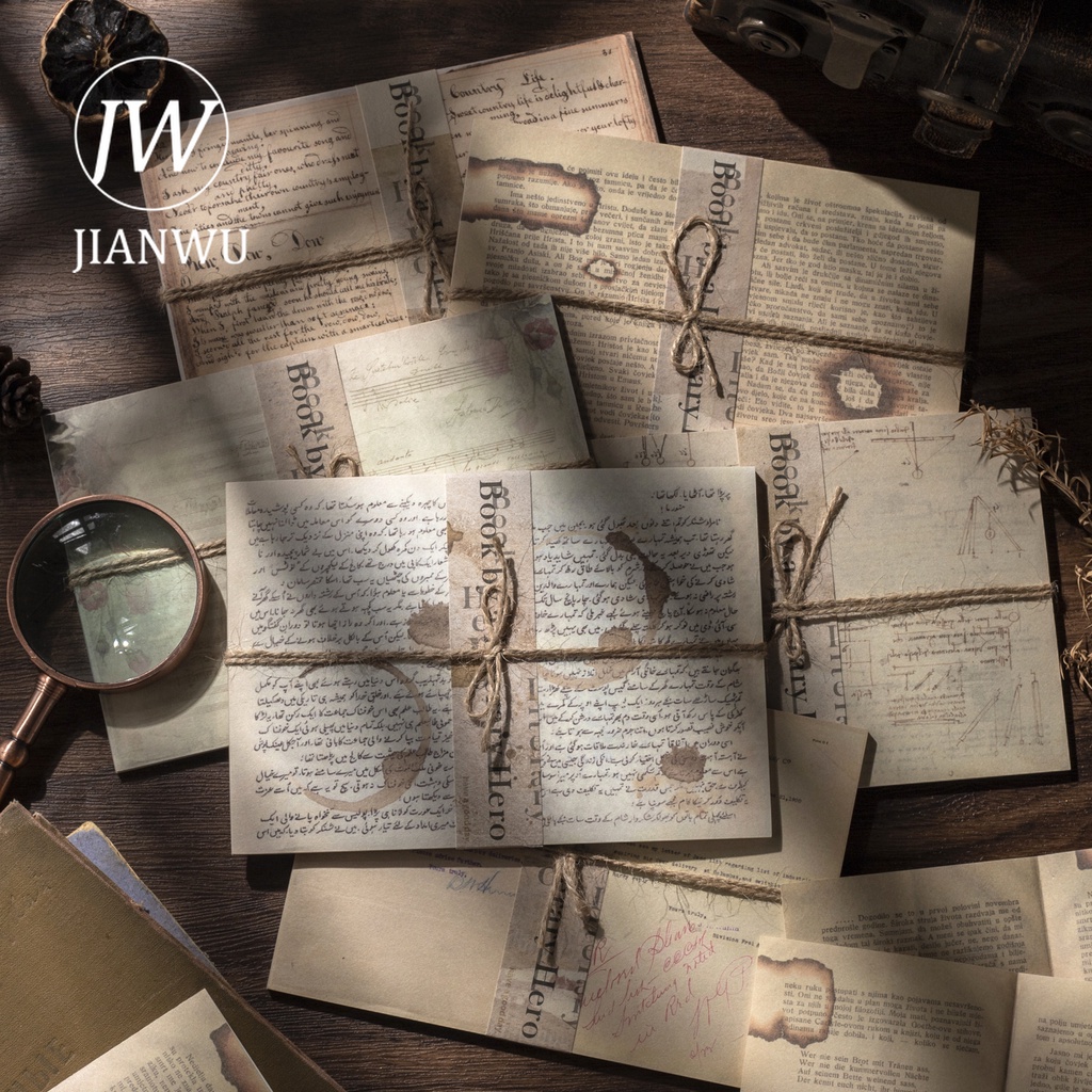 Set 30 Tờ Giấy Viết Chữ Tiếng Anh Phong Cách Vintage Sáng Tạo DIY