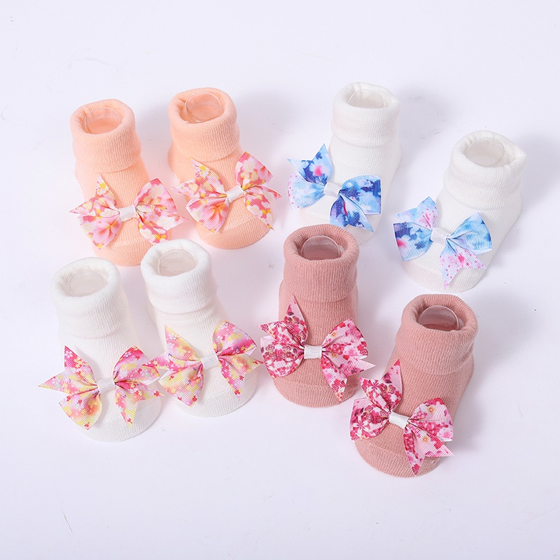Vớ Cotton Công Chúa Đính Nơ Dễ Thương Cho Bé Gái Sơ Sinh 0-1 Tuổi