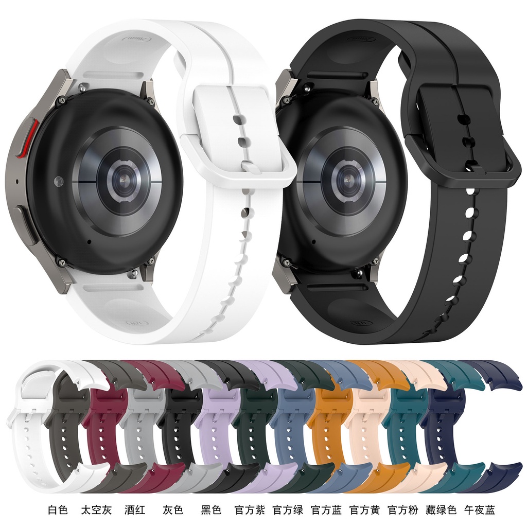 Dây đeo đồng hồ silicon 20mm cho samsung galaxy watch 6 5 4 40 / 44mm watch5 pro 45mm watch6 classic 43 / 47mm strap bracelet watchband