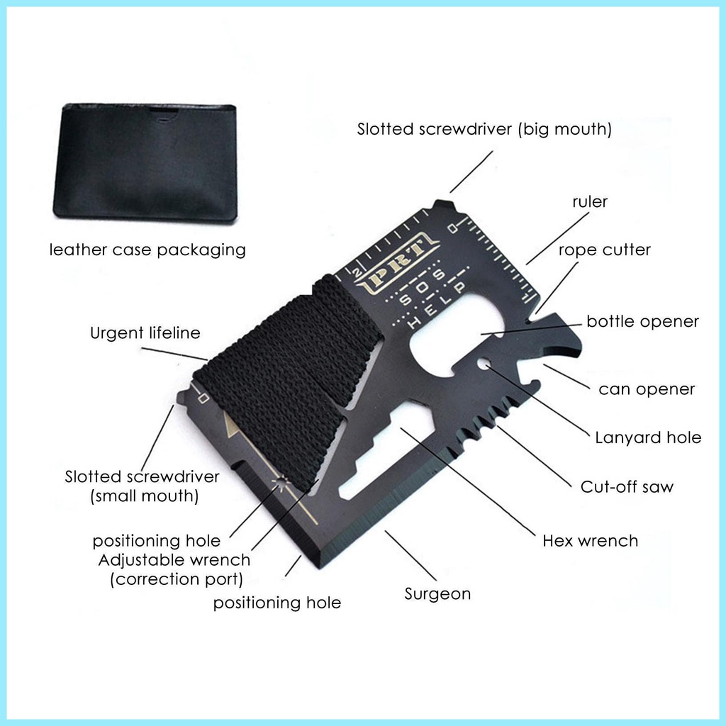 Thẻ Sinh Tồn Đa Năng Bằng Thép Không Gỉ Phù Hợp Cho Leo Núi