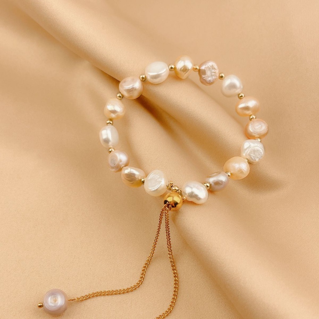 Vòng Tay Ngọc Trai Bằng Thép Titan Thời Trang