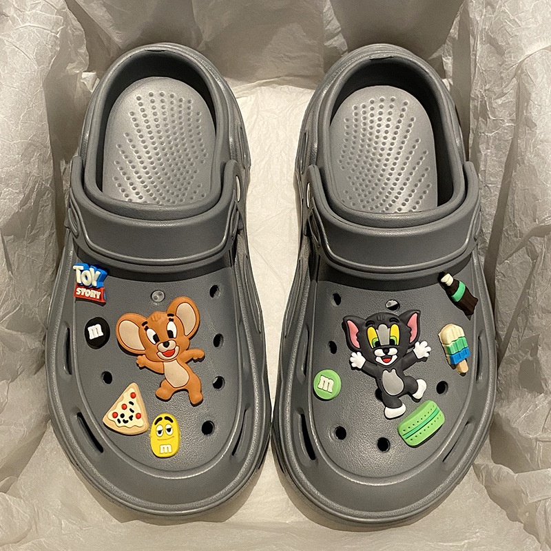 Dép Nhựa eva Đế Dày Tăng Chiều Cao Họa Tiết Hoạt Hình Dễ Thương Thời Trang Mùa Hè Cho Nữ