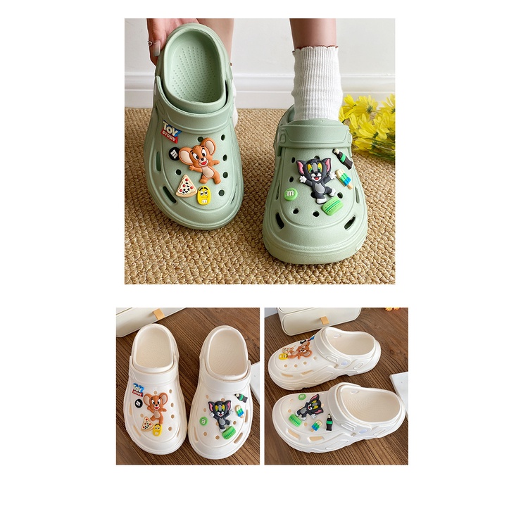 Dép Nhựa eva Đế Dày Tăng Chiều Cao Họa Tiết Hoạt Hình Dễ Thương Thời Trang Mùa Hè Cho Nữ