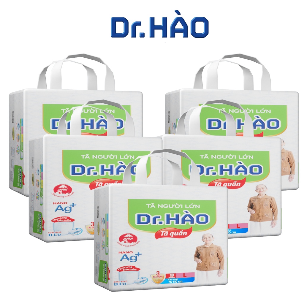 Tã quần người lớn enterone Dr.Hào size L gói 10 miếng bỉm quần cho người già