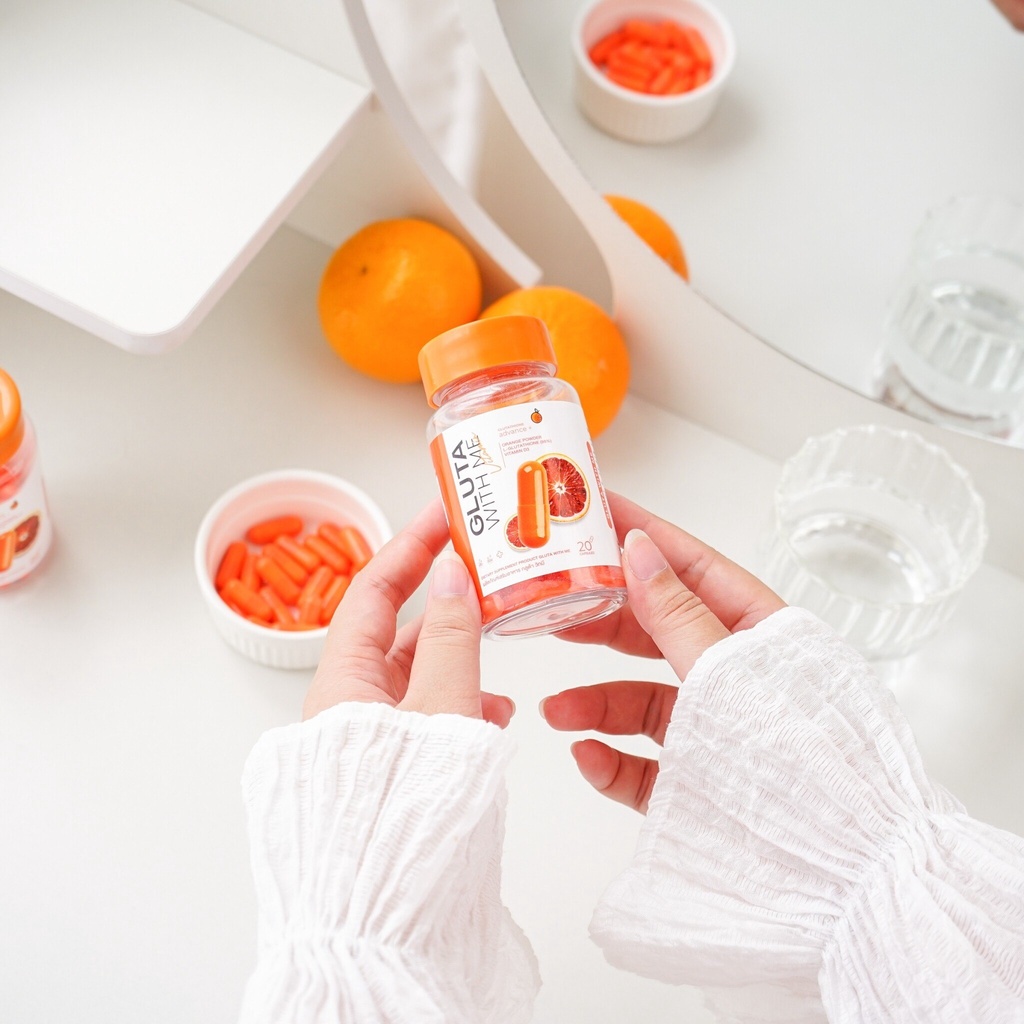 Viên uống bổ sung dưỡng trắng da Gluta With Me với Glutathione và Collagen Thái Lan