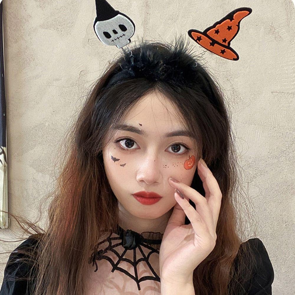 Shanrong Băng Đô Cài Tóc Hóa Trang halloween Hình Mũ Phù Thủy Phối Lông Vũ Vui Nhộn Cho Bé Gái