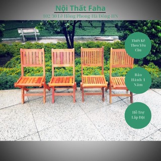 Ghế xếp gỗ ( combo 4 chiếc) - Nội Thất Faha