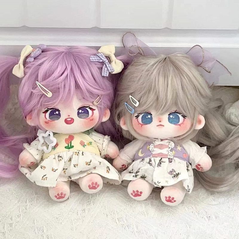 Búp Bê Nhồi Bông Vải Cotton 20cm Dễ Thương Cho Bé Gái