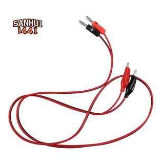2 cái phích cắm chuối đen đỏ cho kẹp cá sấu cáp thử nghiệm đầu dò 1m