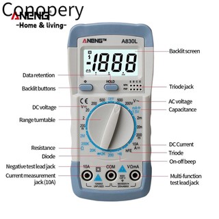 Conopery Đồng hồ vạn năng kỹ thuật số lcd độ chính xác cao 1999 đếm điện áp ac / dc máy đo dòng điện kỹ thuật số profesional