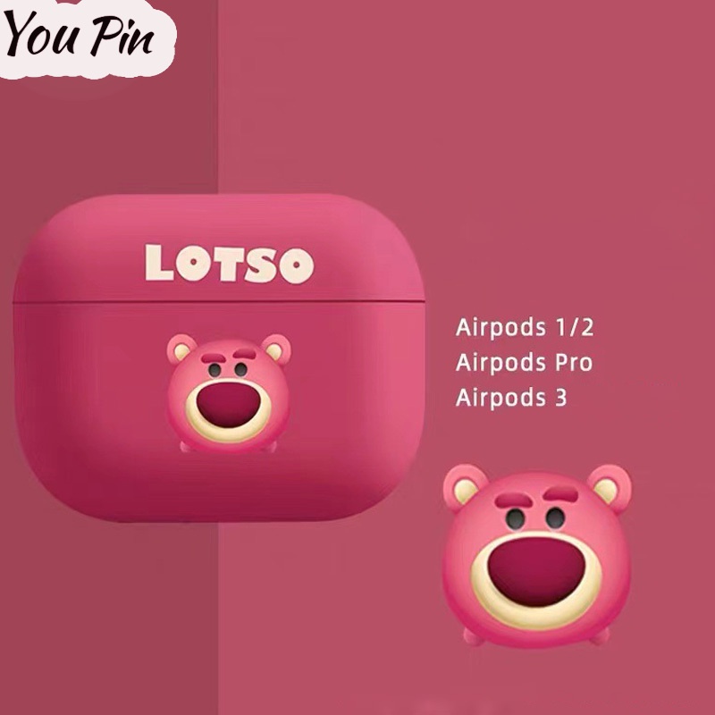 Hộp đựng tai nghe kaimeidi strawberry bear thích hợp cho airpodspro2 vỏ bảo vệ airpods3 thế hệ vỏ bảo vệ silicone pro vỏ tai nghe