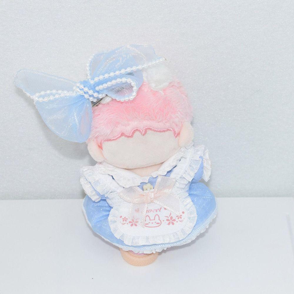 Haniray miniature dress suit, blue 10cm 20cm doll quần áo, trò chơi thay quà tặng trang phục có thể thay thế trang phục phim hoạt hình thỏ mini bowknot mũ nón búp bê nhồi bông