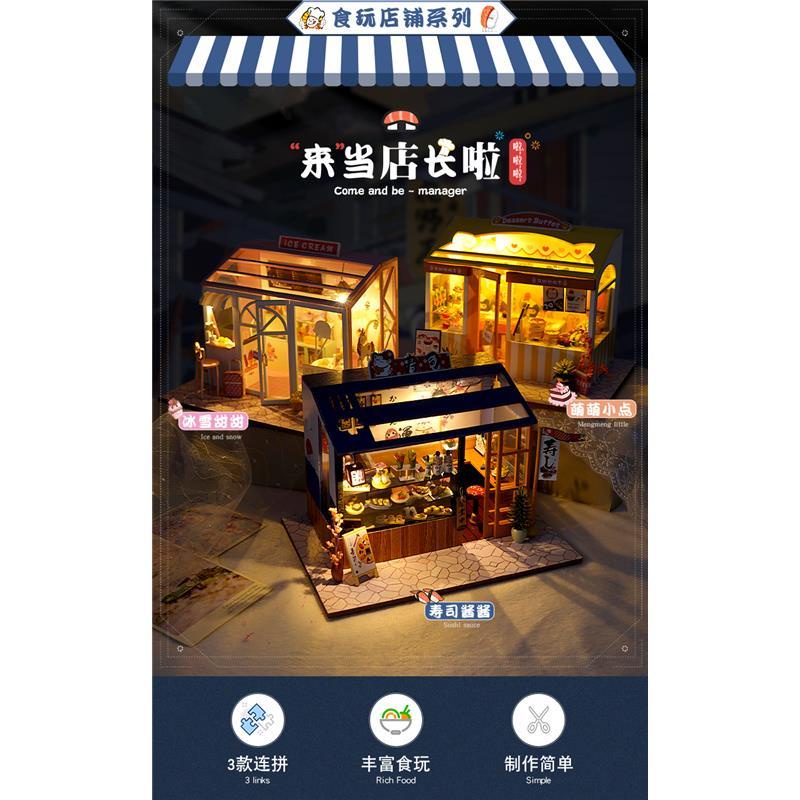 Mô Hình Nhà Hàng Sushi Mini Tự Lắp Ráp O5JZ Kiểu Nhật Bản Dùng Làm Quà Tặng Sinh Nhật