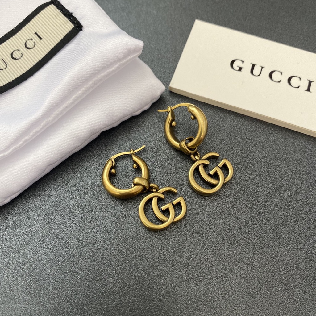 Bông Tai gucci Bằng Thép Titan In Chữ Thời Trang Sang Trọng Cho Nữ