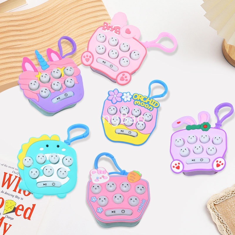 New kawaii fidget toy whack a mole keychain simple dimple fidget board portable antistress decompression đồ chơi cho trẻ em quà tặng