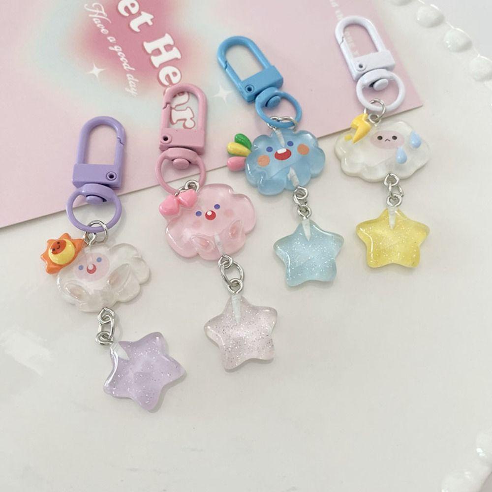 Shanhai Móc Khóa resin Hình Đám Mây Ngôi Sao Hoạt Hình Phong Cách Hàn Quốc Cho Nữ