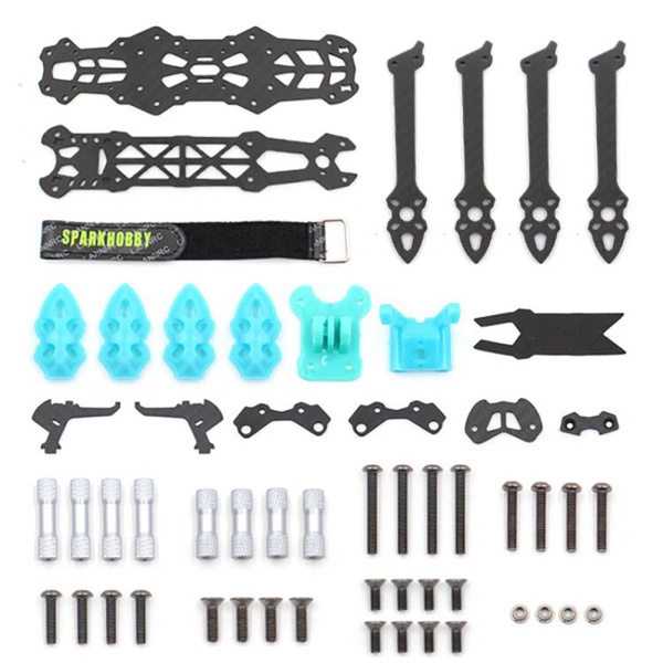 Lin lannrc mark4 khung sợi carbon 5 inch fpv 225mm chiều dài cơ sở 5mm cánh tay tự do khung dài cho rc quadcopter