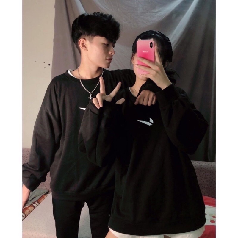 Áo Sweater Nỉ Nam Nữ Unisex Trắng Đen Form Rộng Dấu Tích JULYBAGS
