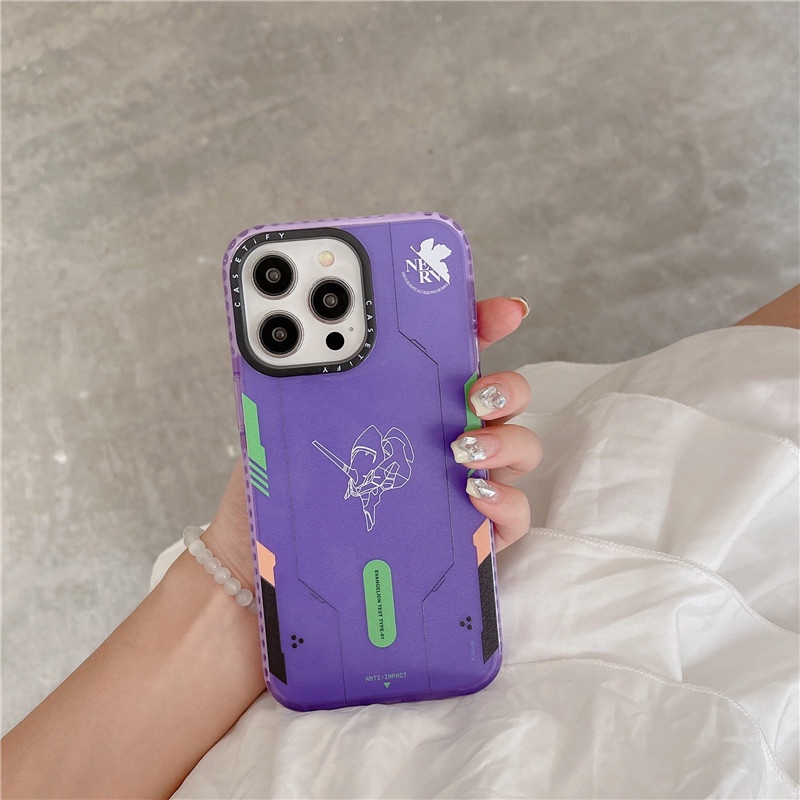 Vỏ điện thoại hoạt hình evangelion độ trong suốt cao huỳnh quang cho iphone 11 12 13 14 pro max cover