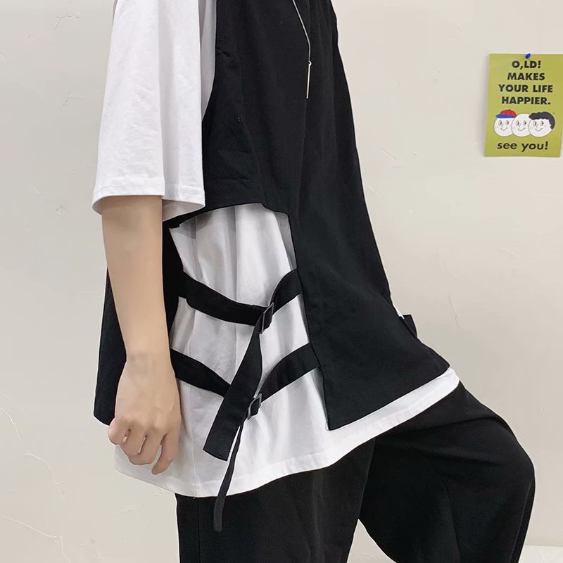 Áo Khoác Sát Nách Dáng Rộng Kiểu retro hip-hop Cá Tính Cho Nam Dễ Phối Đồ