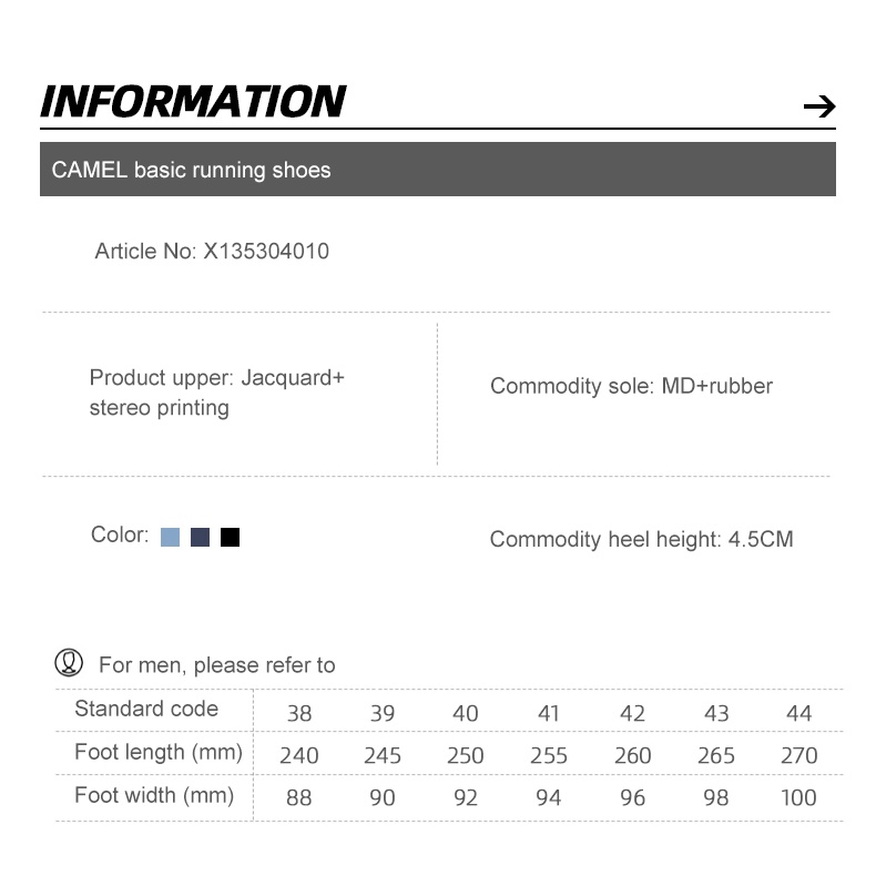 Giày chạy bộ nhẹ thoáng khí cho nam camel của mỹ