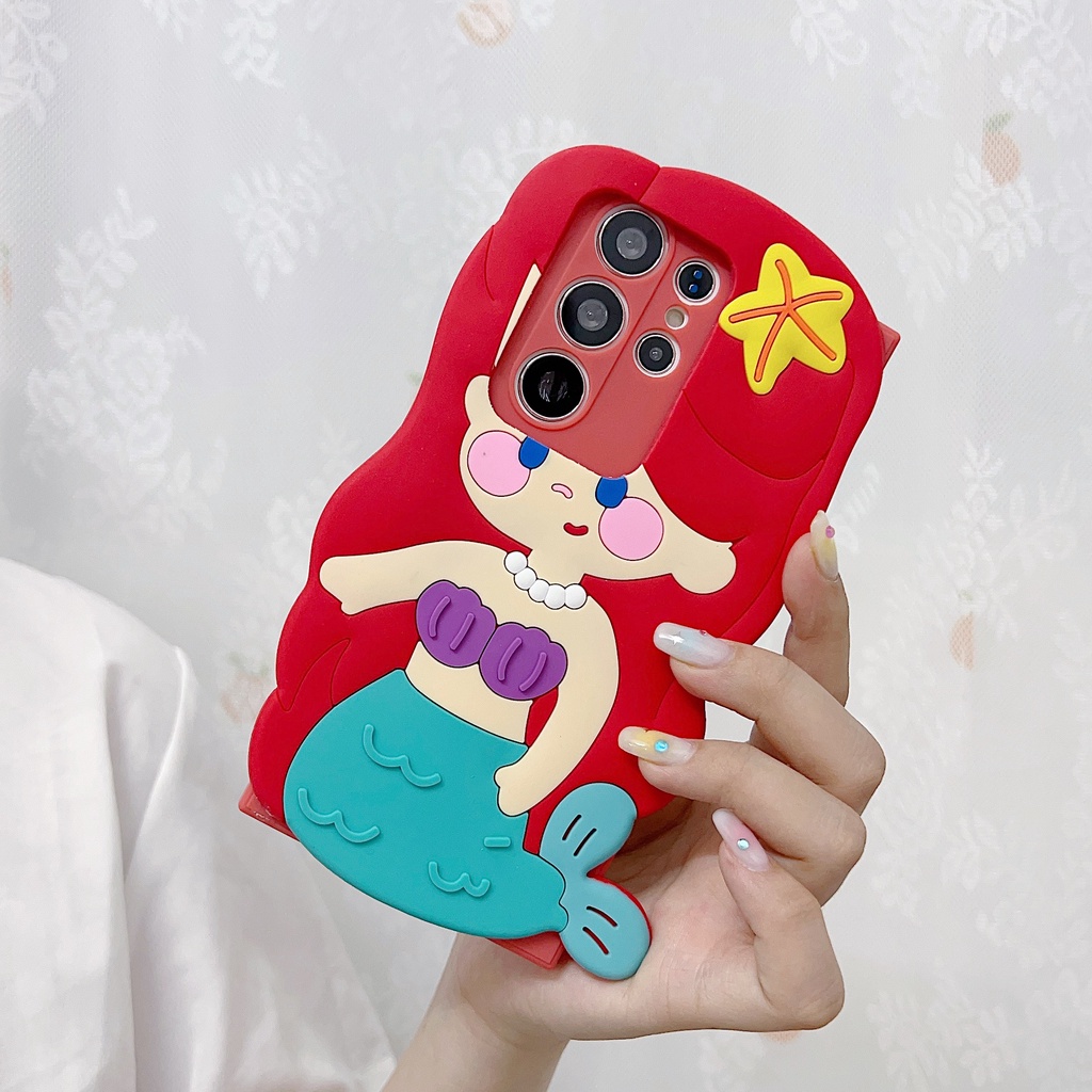Samsung a14 a23 a72 a50s a30 a33 a53 a54 a13 a12 a22 a42 a52 a20 a71 a82 a20 a41 a73 a32 a21s a10s a51 thiết kế độc đáo thời trang mermaids vỏ điện thoại nắp chống sốc silicon mềm