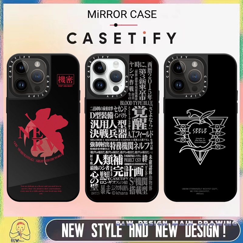 Mirror new century evangelical warrior eva logo vỏ điện thoại tương thích cho iphone14 13 12 11 pro max case bảo hiểm đầy đủ chống va đập bảo vệ hard matte cover