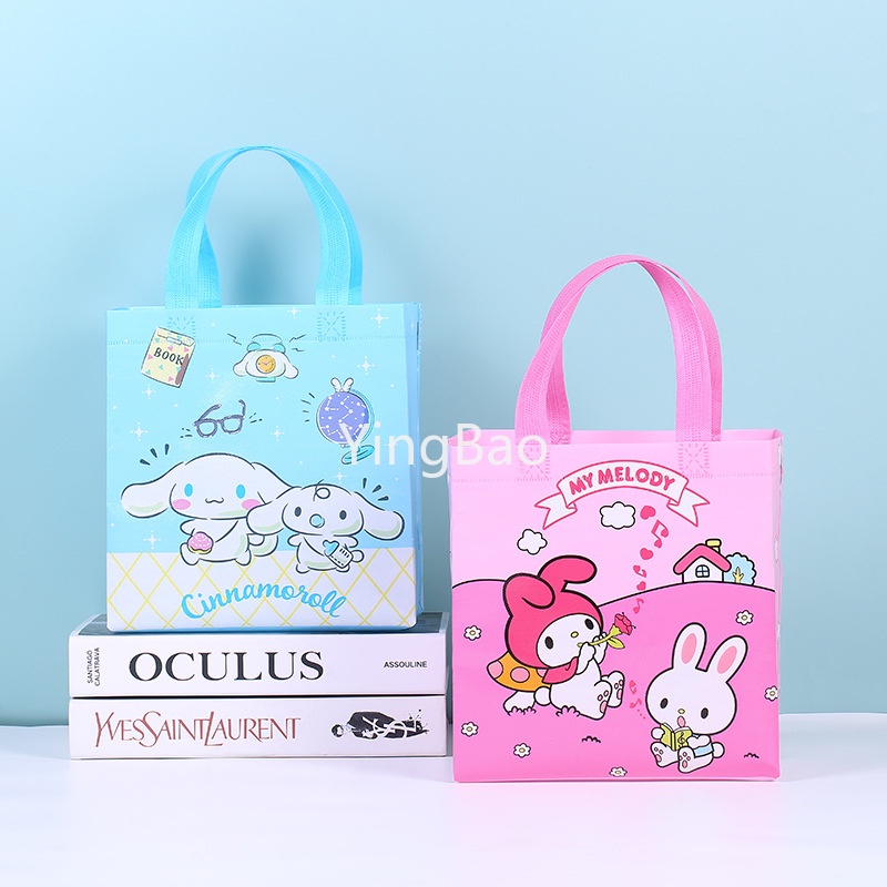Anime kuromi storage bags kawaii sanrio mymelody cinnamoroll nhật bản cartoon gift túi non-woven bags shopping tote bags