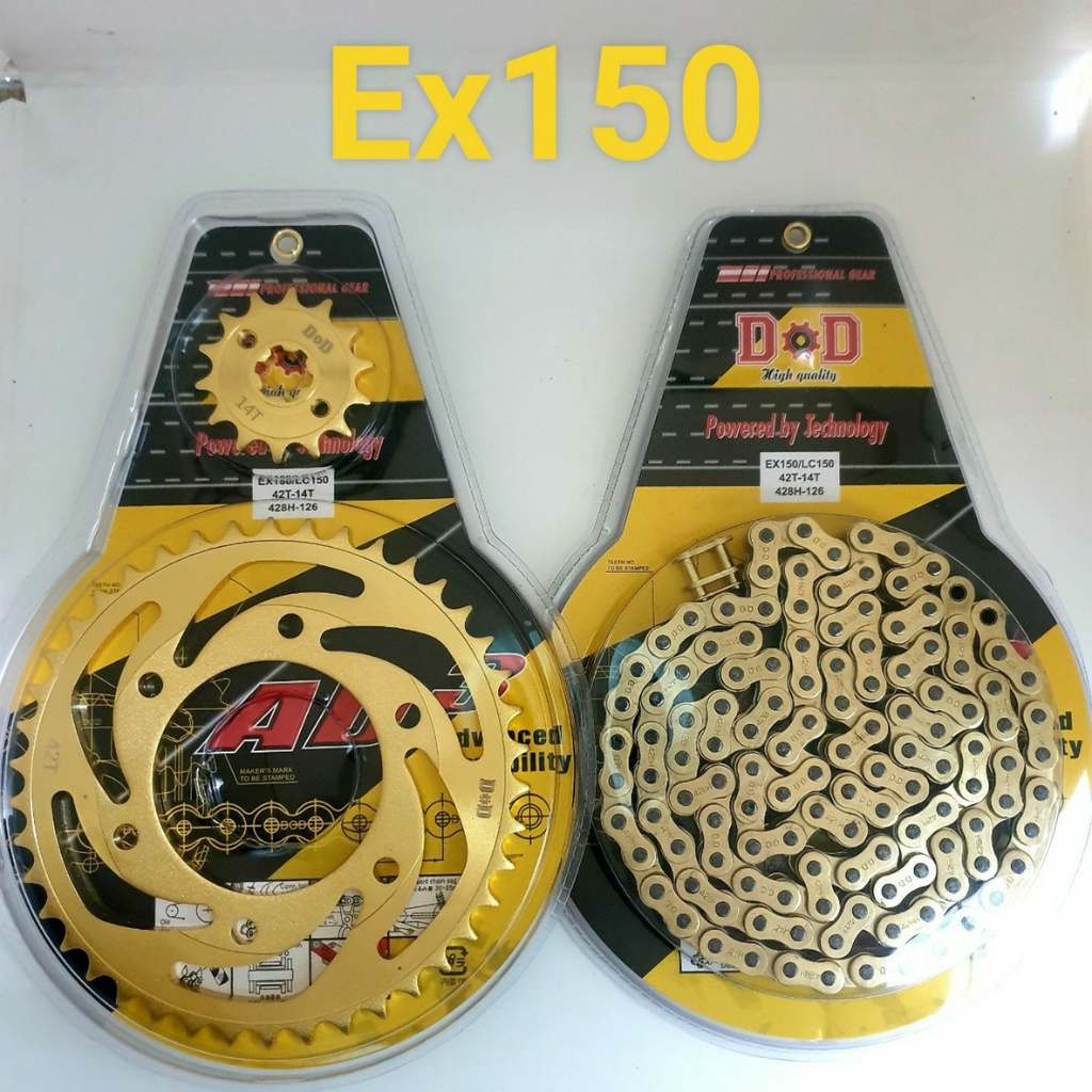 Bộ nhông sên dĩa vàng Exciter150 , Ex 135, Winner, Raider , Sonic, Sirius ,Wave hàng cao cấp