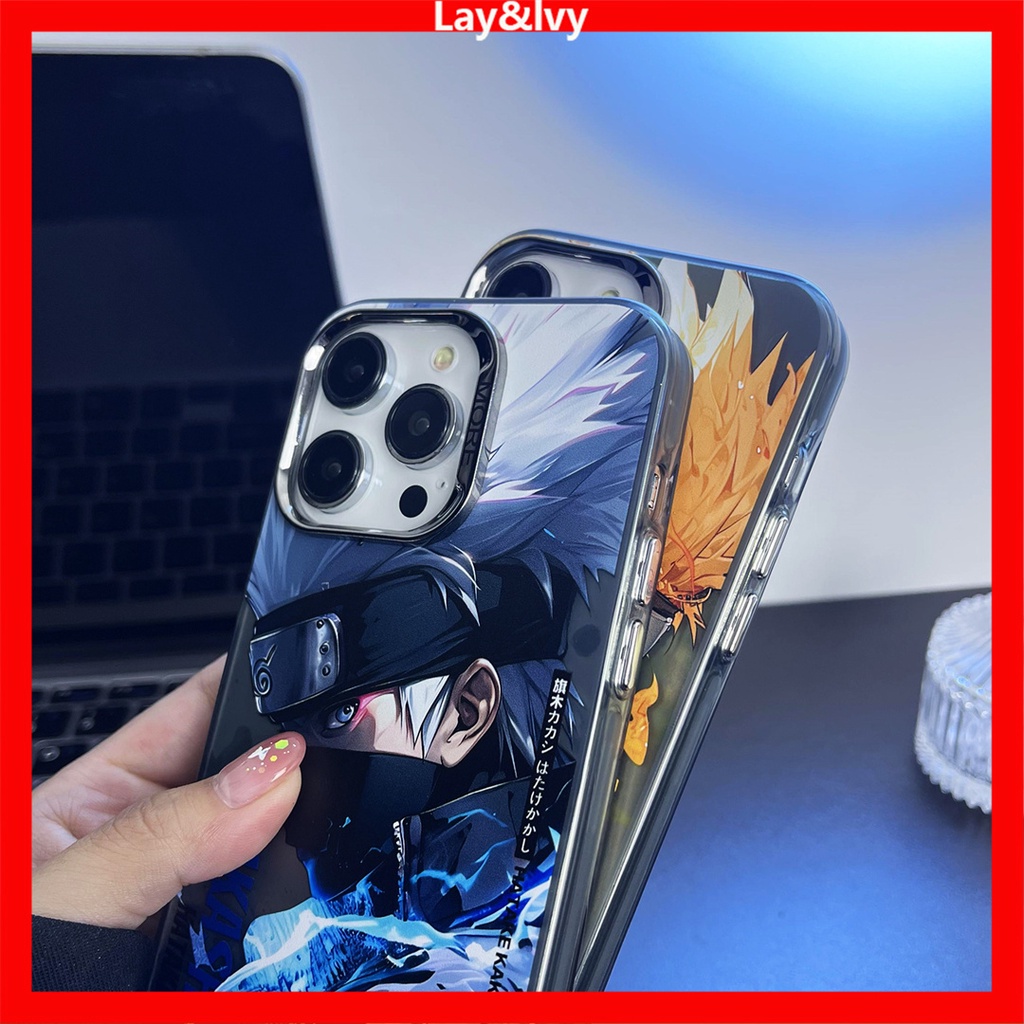 Phim hoạt hình phim hoạt hình anime naruto naruto kakashi mạ khung ống kính kim loại imd vỏ điện thoại silicon thích hợp cho iphone 14 14pro 14max 13promax 12 12promax 11