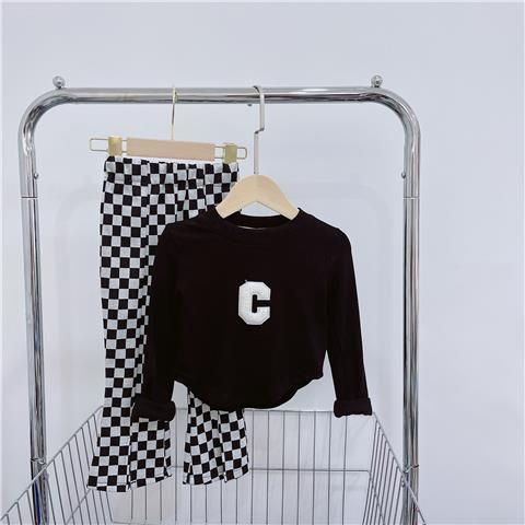 Áo Thun cotton Tay Dài Dáng Ôm Thêu Chữ Thời Trang Xuân Thu Cho Bé Gái