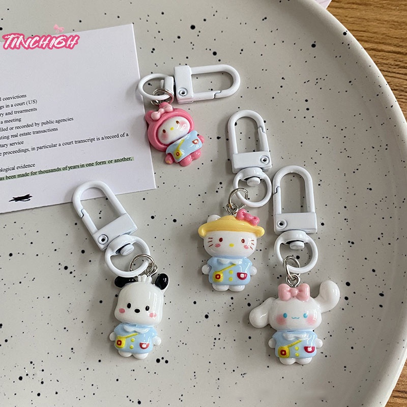 Phim hoạt hình sanrio anime my melody bag keychain dễ thương cinnamonroll kitty charm mặt dây chuyền đồ nữ tính trang trí móc chìa khóa ô tô