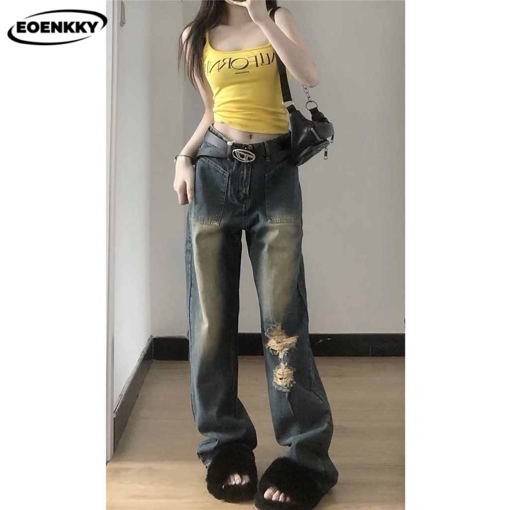 EOENKKY quần_ống_rộng quần ống rộng quần Giải trí Đường phố 2023 NEW style AU081404