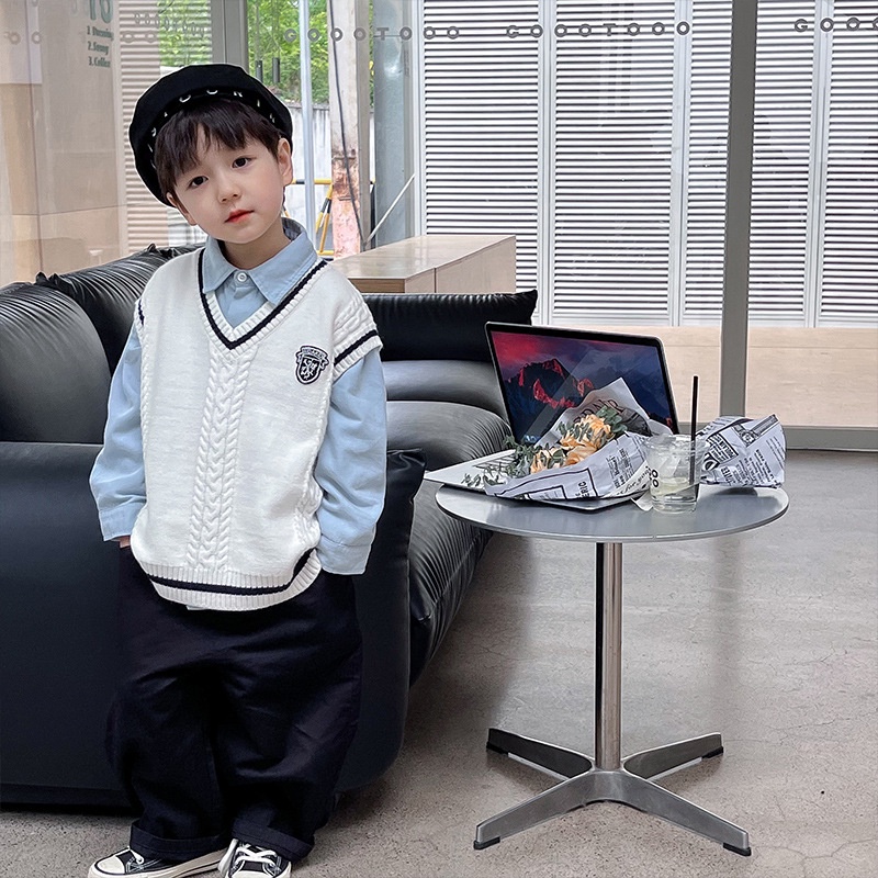 Áo len trẻ em nhật bản và hàn quốc preppy vest vest áo khoác hợp thời trang