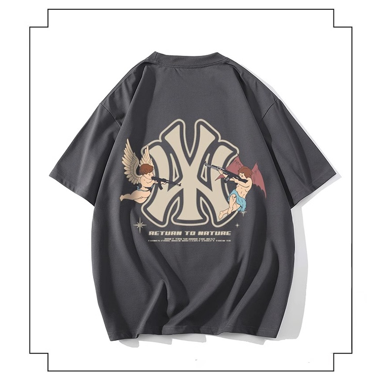 N-y short sleeve men's t-shirt new summer top shirt, round neck t-shirt, trendy brand half sleeves