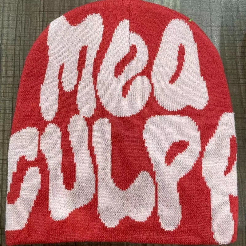 Mea culpa beanie hat brimless cap knitted hat