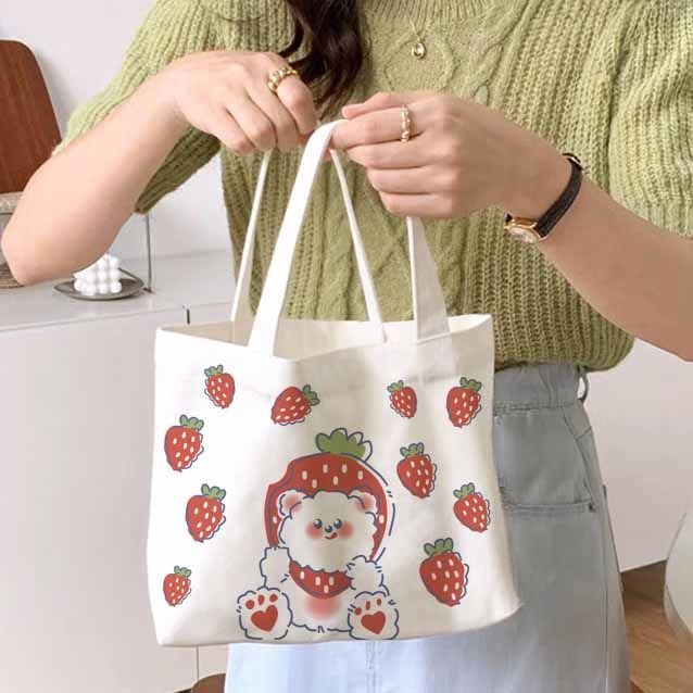 Túi xách Doraemon ra túi vải cô gái hoạt hình robot dễ thương mèo ins bento túi xách làm việc