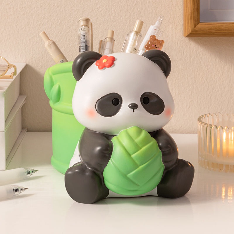 Giá Đỡ Bút / Mỹ Phẩm Hình Gấu Trúc Sáng Tạo Trang Trí Bàn Làm Việc / Học Sinh / Làm Quà
