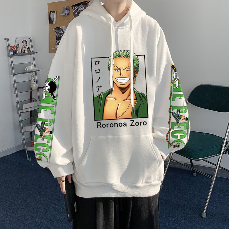 Anime one piece áo pull roronoa zoro hoodies vui nhộn giản dị hàng đầu mùa thu & mùa đông áo len quá khổ hip pop streetshirt nam vải