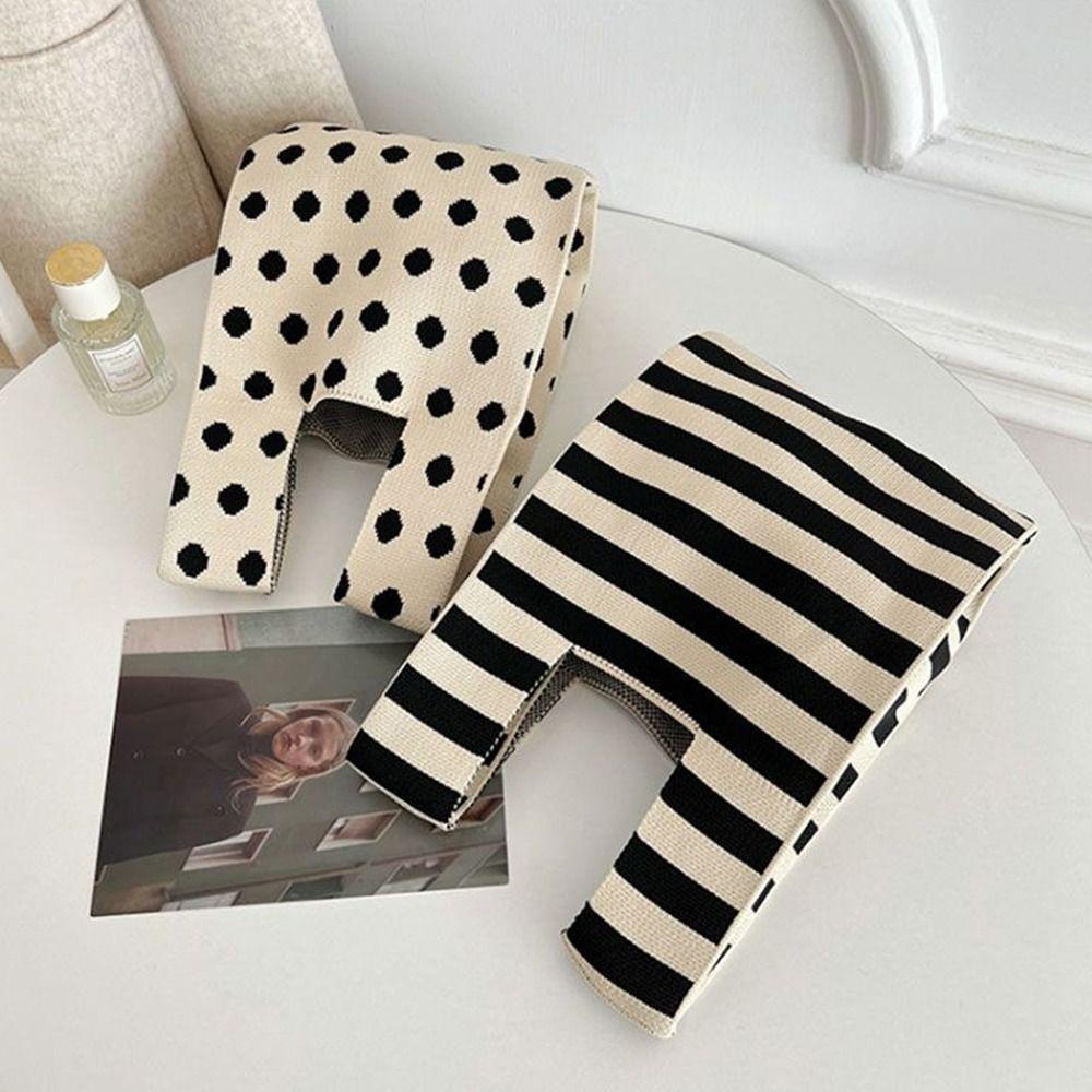 Ular Túi Xách Đan Len Họa Tiết Chấm Bi Thắt Nơ Xinh Xắn Cho Nữ