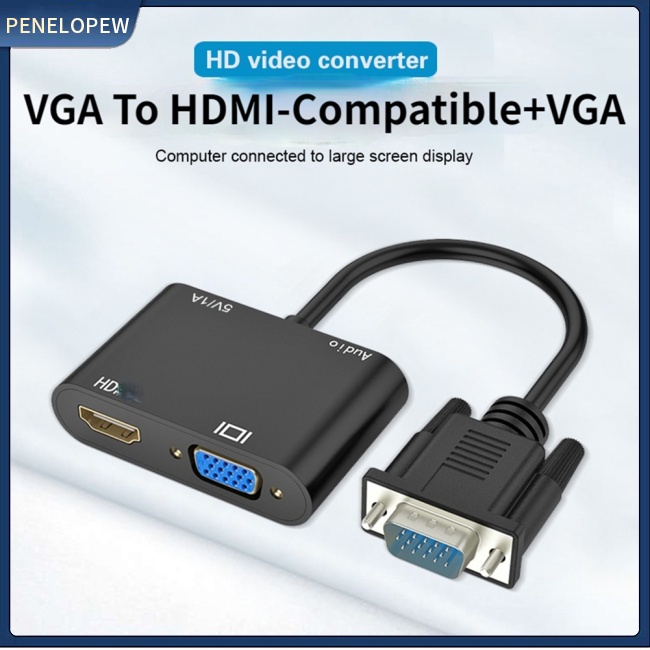 Bộ Chuyển Đổi Vga Sang Hdmi 3.5mm Cho Máy Chiếu / Hdtv / Nhiều Cổng Vga