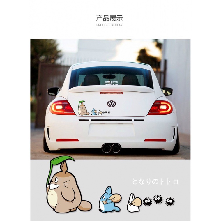 Nhãn Dán Họa Tiết Hoạt Hình Totoro Vui Nhộn Trang Trí Cửa Kính Xe Hơi