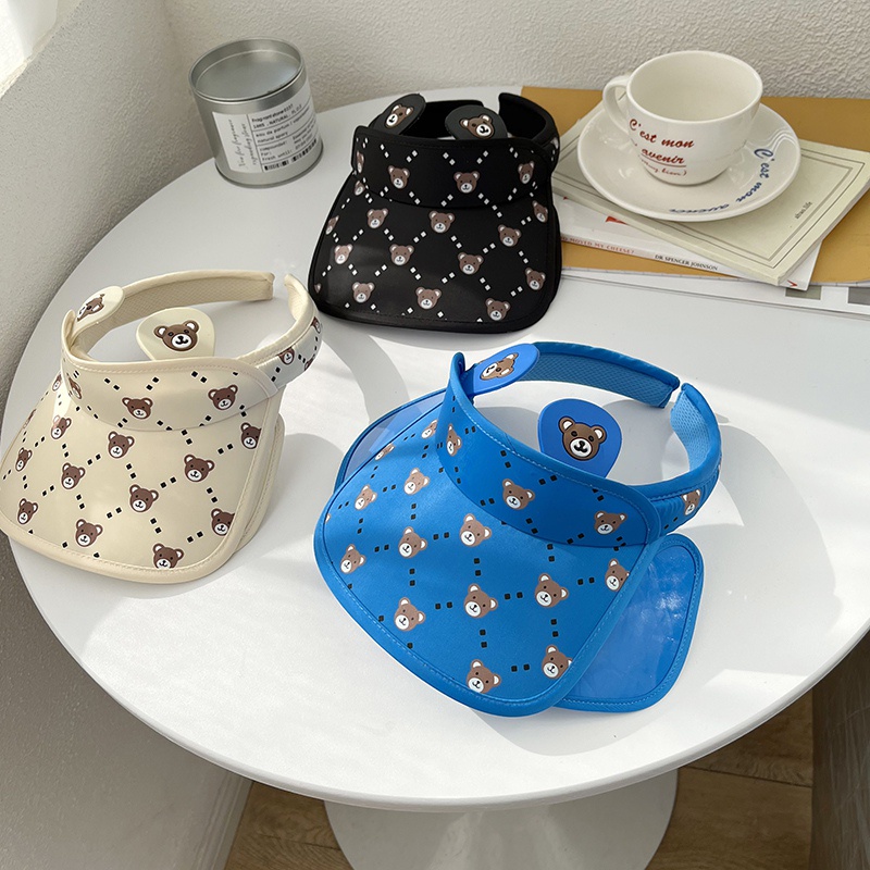 Khung Thành Cho Bé Chất Lượng Cao❤Mũ Lưỡi Trai Nửa Đầu Chống Nắng Tia UV Hình Gấu Dễ Thương Cho Bé