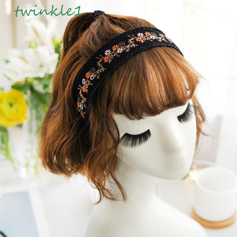Băng Đô Cài Tóc Thêu Họa Tiết Hoa Phong Cách Cổ Điển Thời Trang