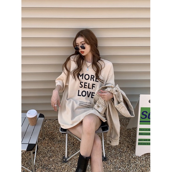 「 WELOVE1 」Áo Thun Cổ Tròn Tay Lỡ Dáng Rộng In Chữ Phong Cách Mỹ Thời Trang Mùa Hè