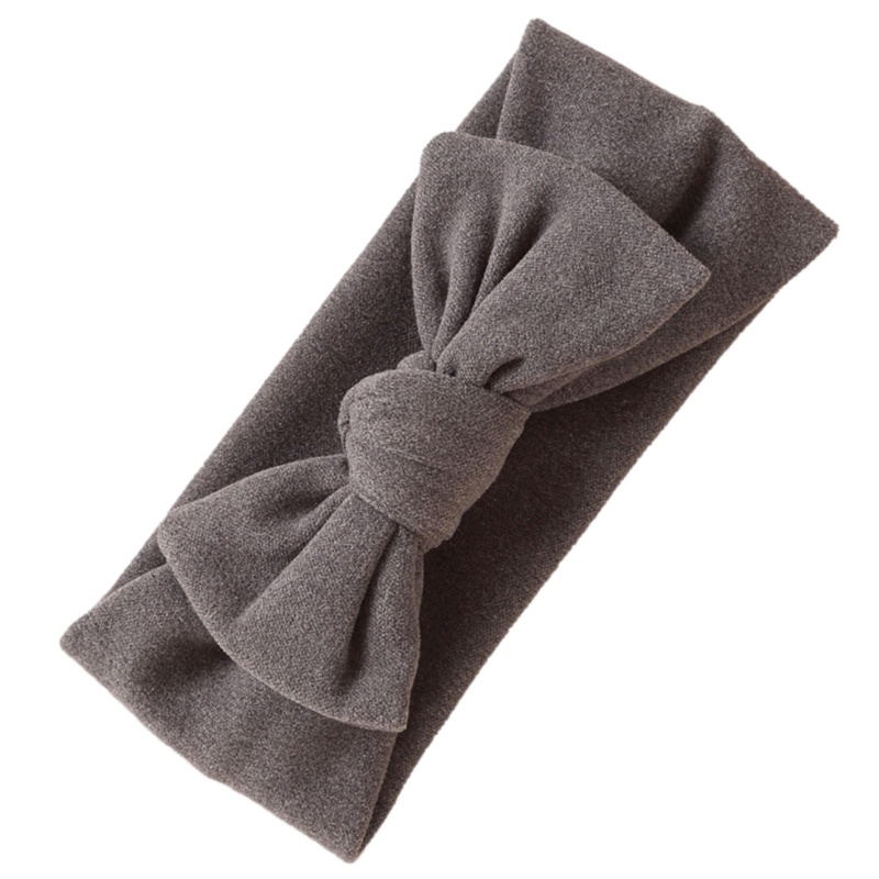 Băng Đô Nơ Bằng Vải Cashmere Co Giãn Thoáng Khí Cho Bé