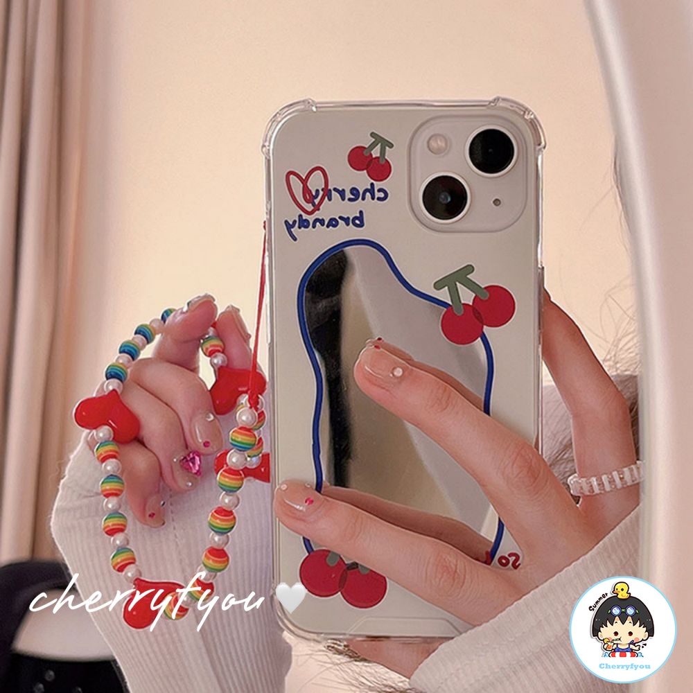 Ốp Điện Thoại TPU Mềm Chống Mồ Hôi Có Vòng Tay &amp; Gương Trang Điểm Cho IPhone 13 12 11 14 Pro Max XS XR 8 7 Plus