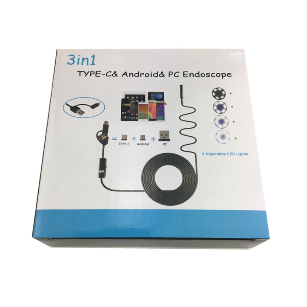 Tích hợp 6 đèn LED Máy dò dây Borescope Camera kiểm tra nội soi dây linh hoạt Camera nội soi mini USB màu đen Camera siêu nhỏ
