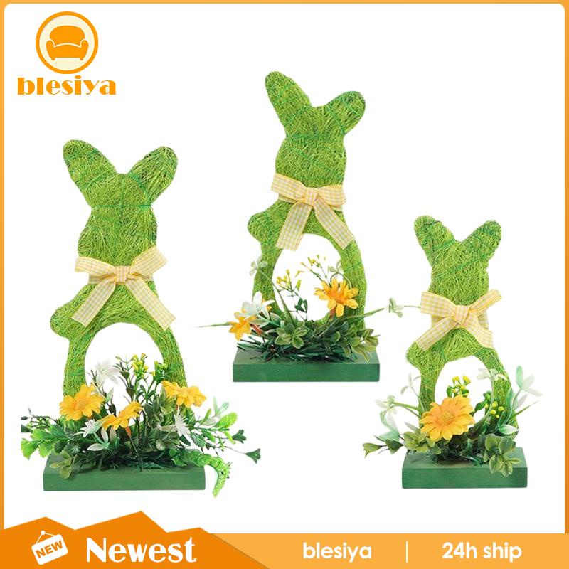 Set 3 Phụ Kiện Treo Trang Trí Bằng Gỗ Hình Thỏ Phục Sinh